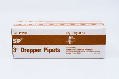 SP P5230 Dropper Pipets 3inch ~ Pack of 144